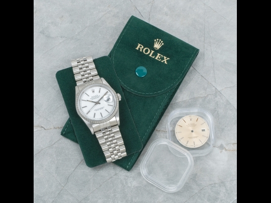 Ролекс (Rolex)  Datejust 36 Bianco Jubilee White Milk Dial - Double Dial 16220 